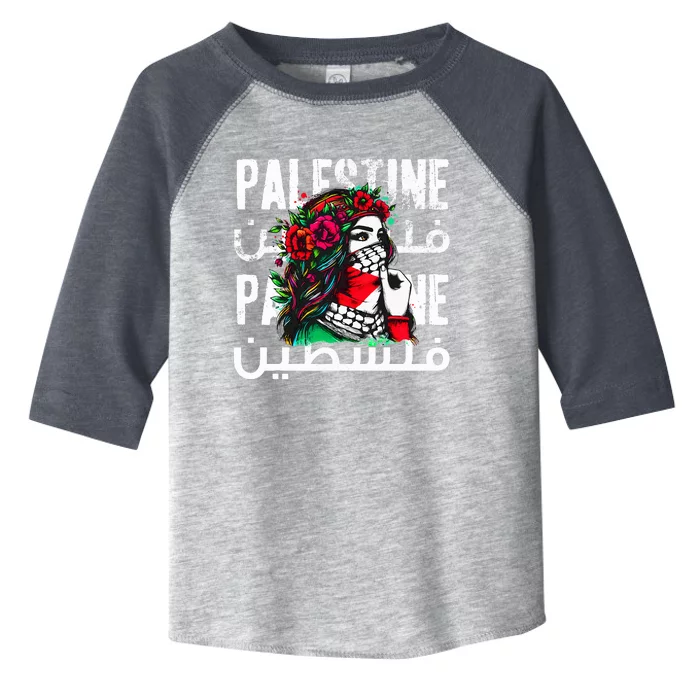 A Palestinian Wearing A Palestinian Bandana Palestine Toddler Fine Jersey T-Shirt