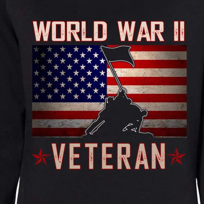 American Patriot WWII Veteran Military World War 2 Veteran Womens California Wash Sweatshirt