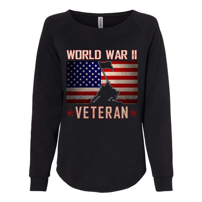 American Patriot WWII Veteran Military World War 2 Veteran Womens California Wash Sweatshirt