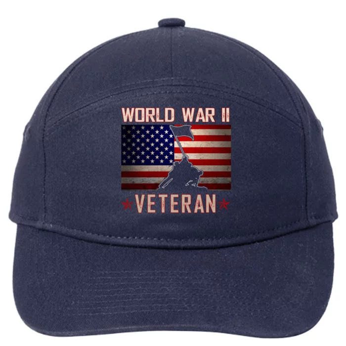 American Patriot WWII Veteran Military World War 2 Veteran 7-Panel Snapback Hat