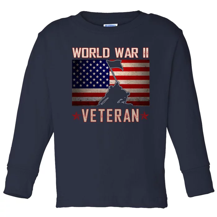 American Patriot WWII Veteran Military World War 2 Veteran Toddler Long Sleeve Shirt