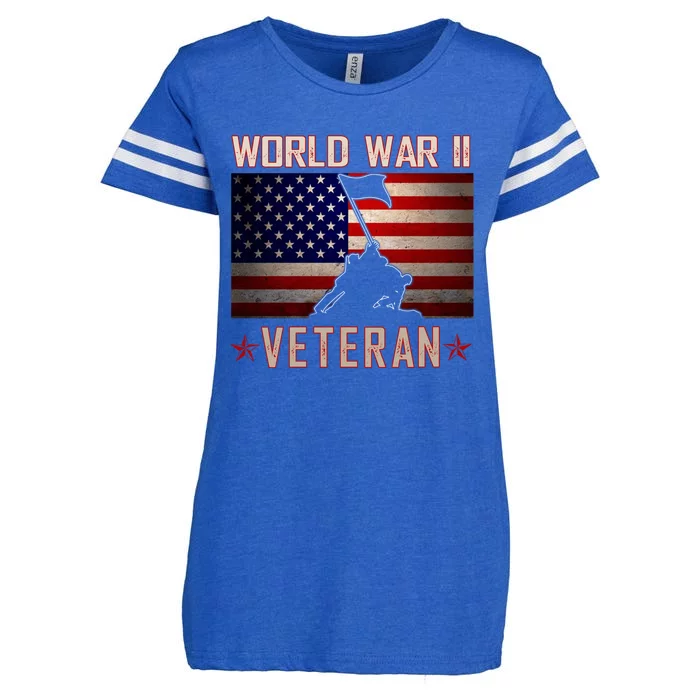 American Patriot WWII Veteran Military World War 2 Veteran Enza Ladies Jersey Football T-Shirt