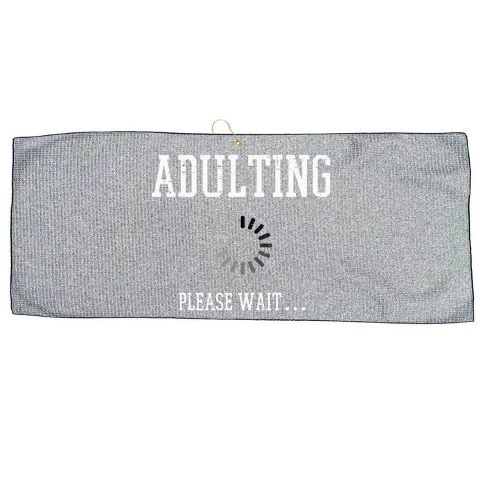 Adulting Please Wait Large Microfiber Waffle Golf Towel