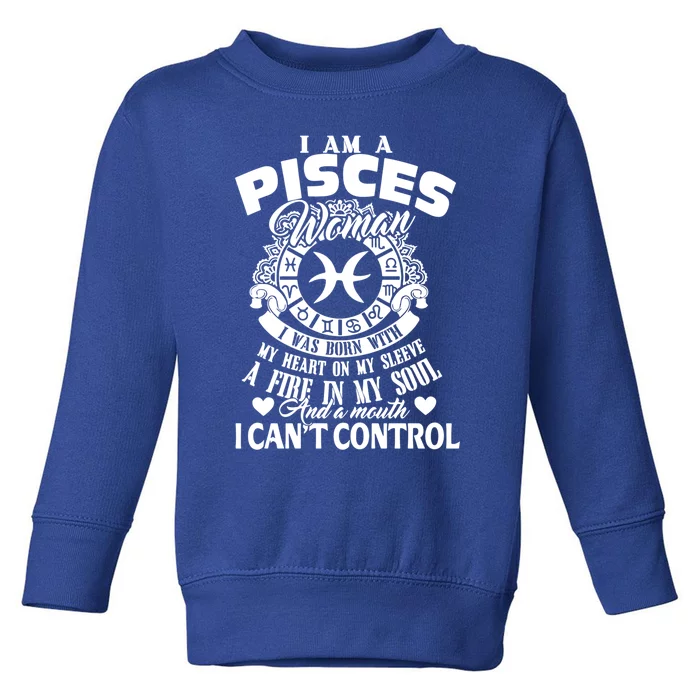 A Pisces Was Born With Zodiac Pisces S Gift Toddler Sweatshirt