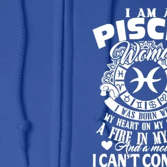 A Pisces Was Born With Zodiac Pisces S Gift Full Zip Hoodie