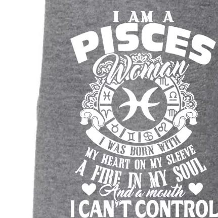 A Pisces Was Born With Zodiac Pisces S Gift Doggie 3-End Fleece Hoodie