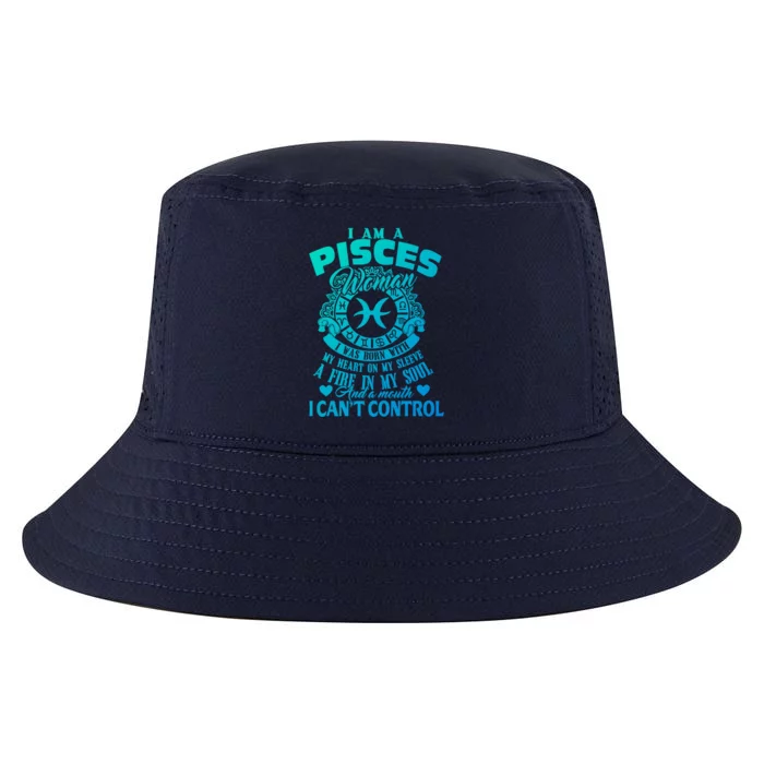 A Pisces Was Born With Zodiac Pisces S Gift Cool Comfort Performance Bucket Hat