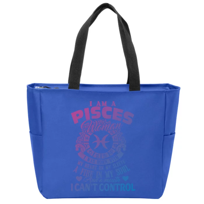 A Pisces Was Born With Zodiac Pisces S Gift Zip Tote Bag