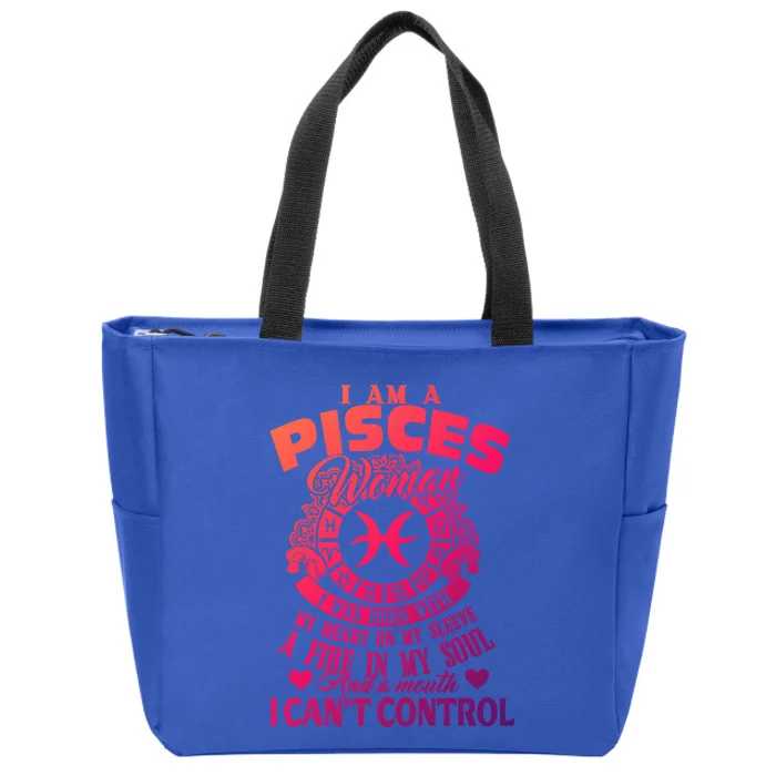 A Pisces Was Born With Zodiac Pisces S Gift Zip Tote Bag