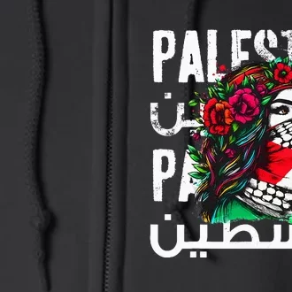 A Palestinian  With A Palestinian Bandana Palestine Full Zip Hoodie