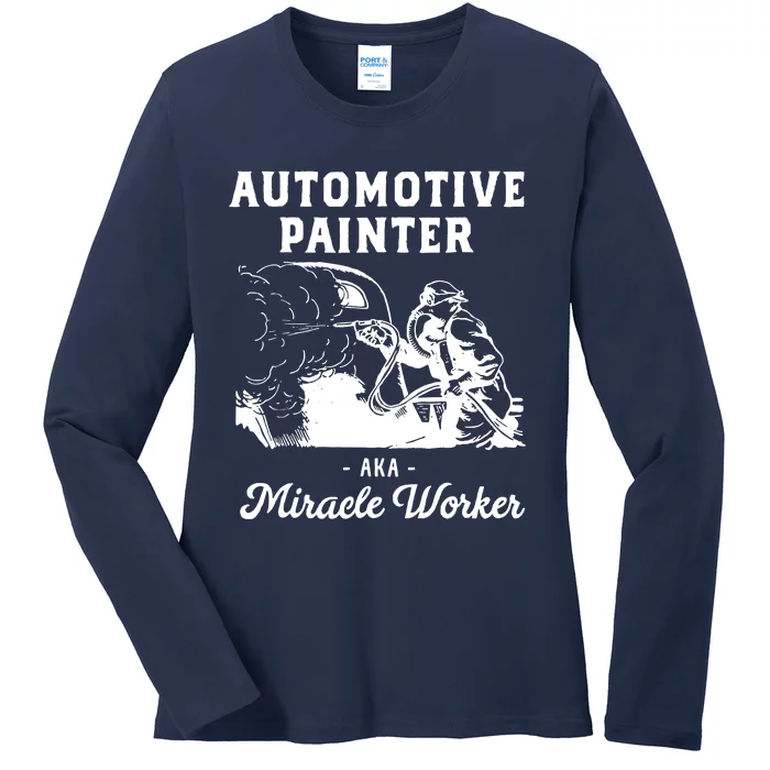 Automotive Painter Worker Ladies Long Sleeve Shirt