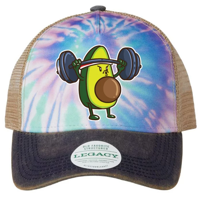 Avocado Powerlifting Weightlifting Gift Gym Food Lover Vegan Legacy Tie Dye Trucker Hat