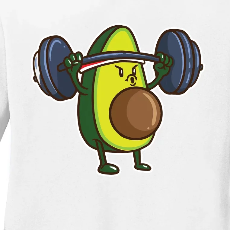 Avocado Powerlifting Weightlifting Gift Gym Food Lover Vegan Ladies Long Sleeve Shirt