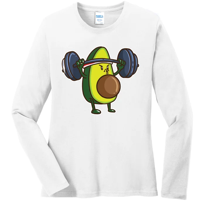 Avocado Powerlifting Weightlifting Gift Gym Food Lover Vegan Ladies Long Sleeve Shirt