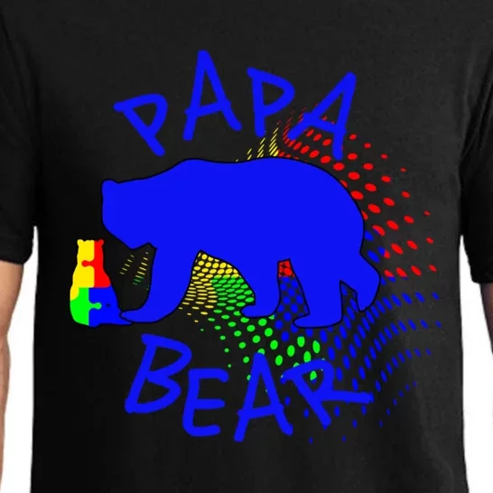 Autistic Person With Special Needs Papa Bear Autism Gift Pajama Set