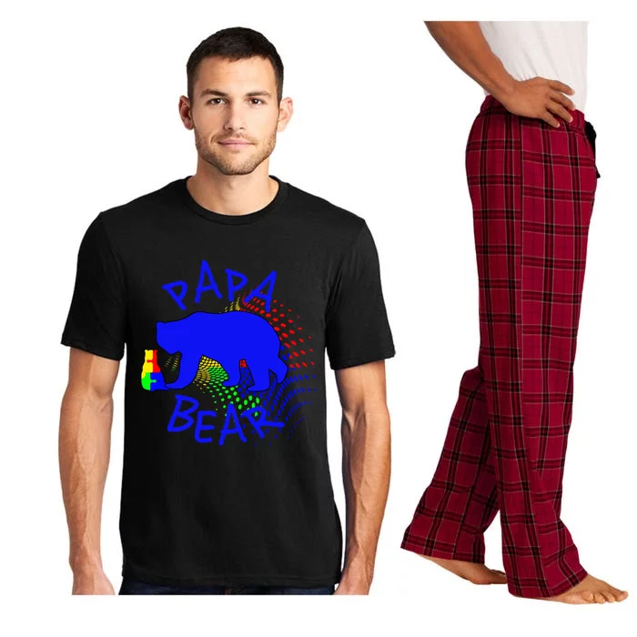 Autistic Person With Special Needs Papa Bear Autism Gift Pajama Set