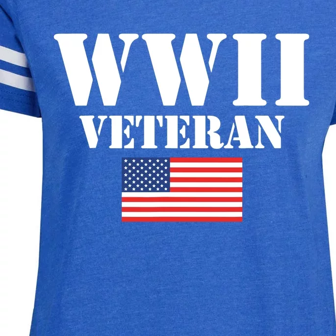 American Patriot WWII Veteran Military World War 2 Veteran Enza Ladies Jersey Football T-Shirt