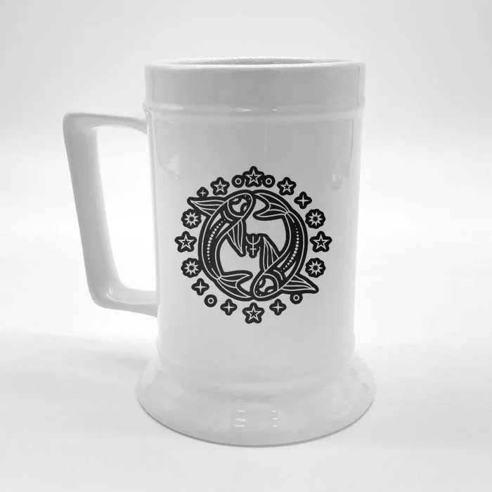 Astrology Pisces Zodiac Sign Gift Front & Back Beer Stein