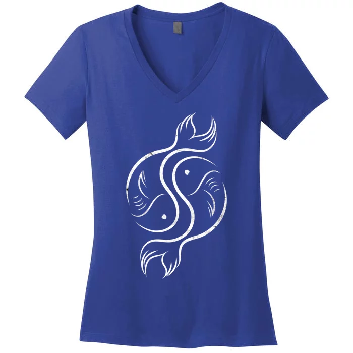 Awesome Pisces Zodiac Sign Astrologist Astronomers Horoscope Gift Women's V-Neck T-Shirt