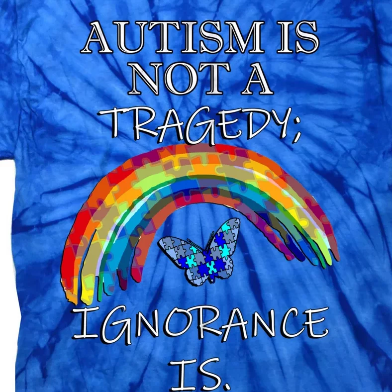 Acceptance Quote And Rainbow Autism Awareness Gift Tie-Dye T-Shirt