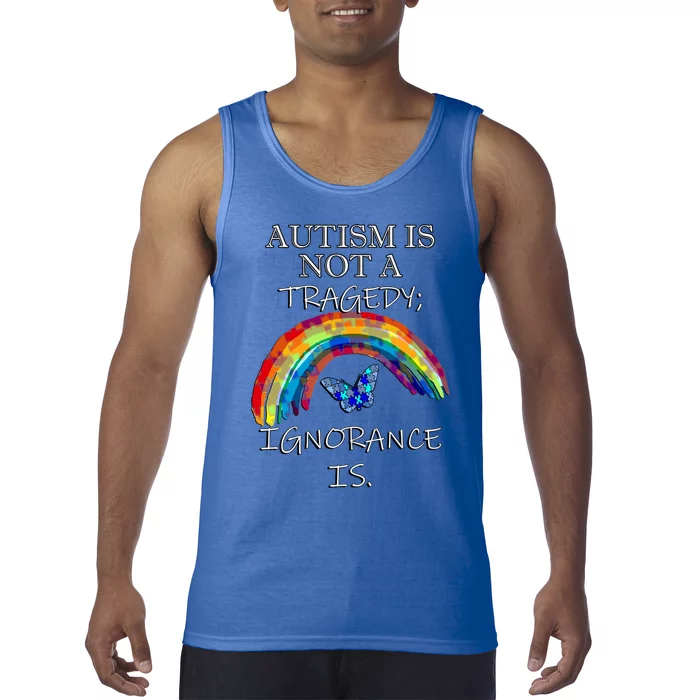 Acceptance Quote And Rainbow Autism Awareness Gift Tank Top