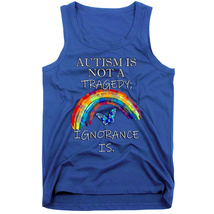 Acceptance Quote And Rainbow Autism Awareness Gift Tank Top