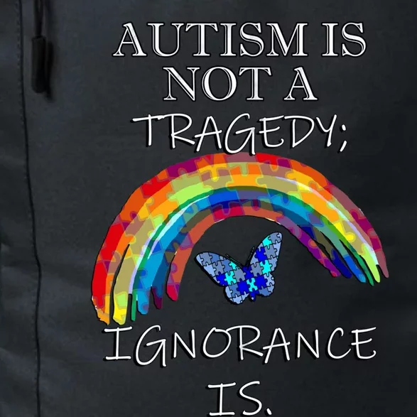 Acceptance Quote And Rainbow Autism Awareness Gift Daily Commute Backpack