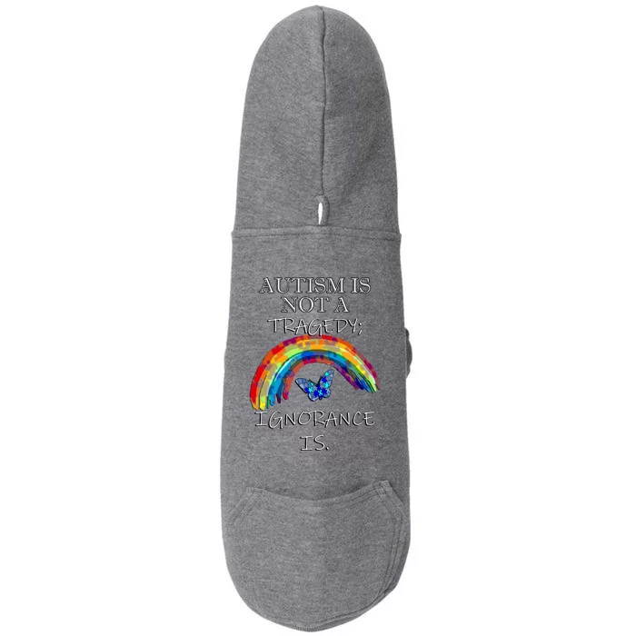 Acceptance Quote And Rainbow Autism Awareness Gift Doggie 3-End Fleece Hoodie