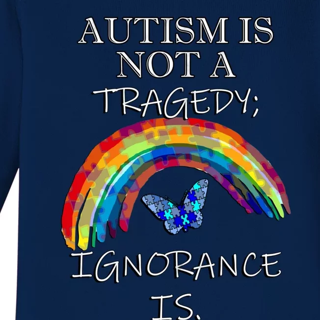 Acceptance Quote And Rainbow Autism Awareness Gift Baby Long Sleeve Bodysuit