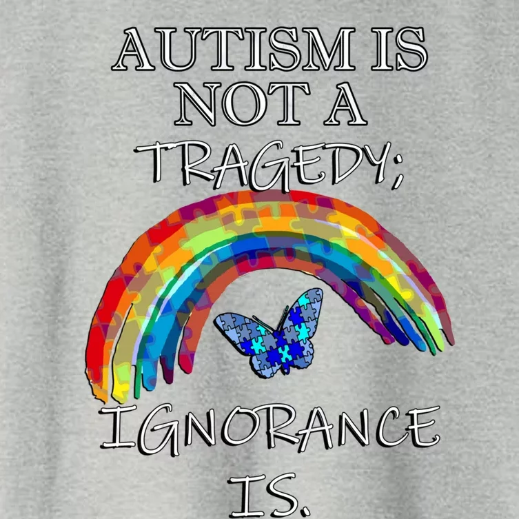 Acceptance Quote And Rainbow Autism Awareness Gift Women's Crop Top Tee