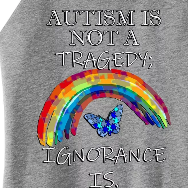 Acceptance Quote And Rainbow Autism Awareness Gift Women’s Perfect Tri Rocker Tank