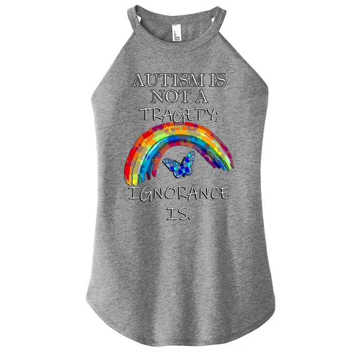 Acceptance Quote And Rainbow Autism Awareness Gift Women’s Perfect Tri Rocker Tank