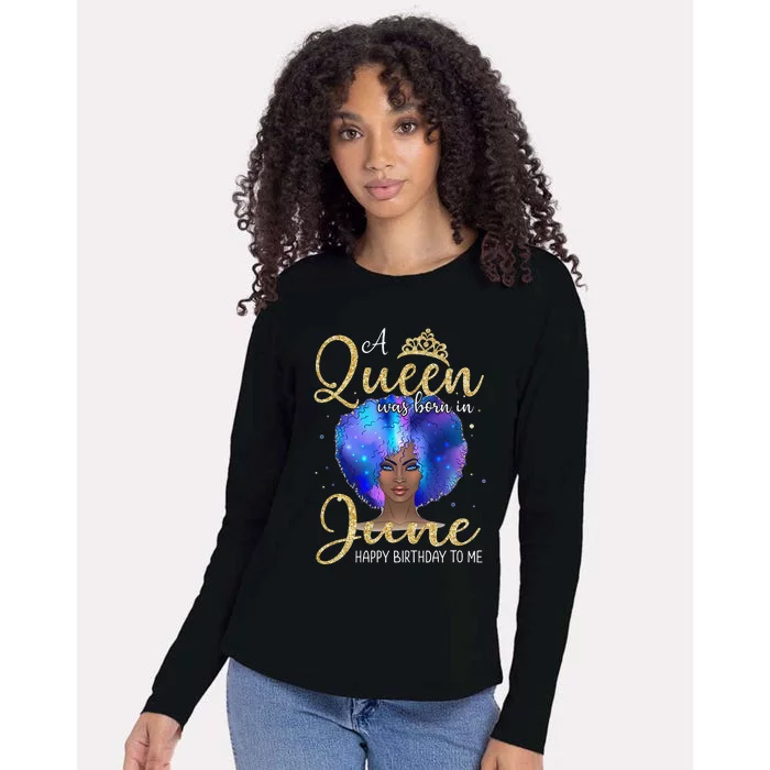 A Queens Are Born In June June Birthday wo Womens Cotton Relaxed Long Sleeve T-Shirt