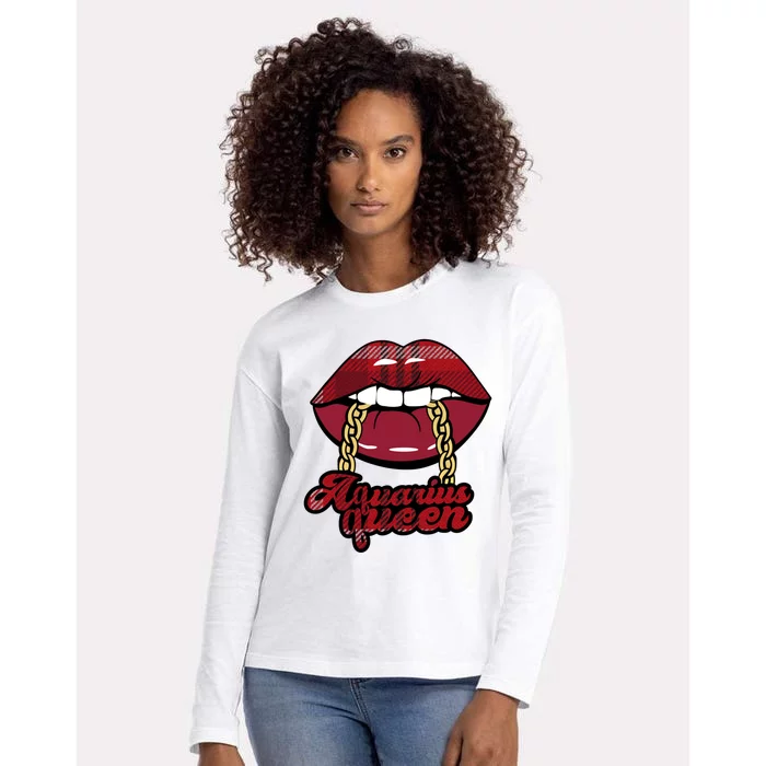 Aquarius Queen Astrology Zodiac Gift Womens Cotton Relaxed Long Sleeve T-Shirt