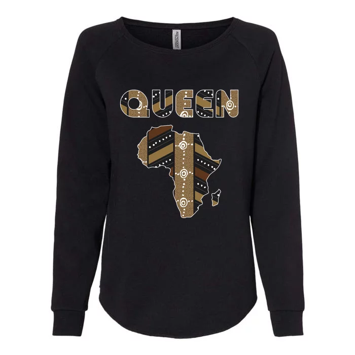 African Queen Art Pattern Africa Map Black Pride Couple Matching Womens California Wash Sweatshirt