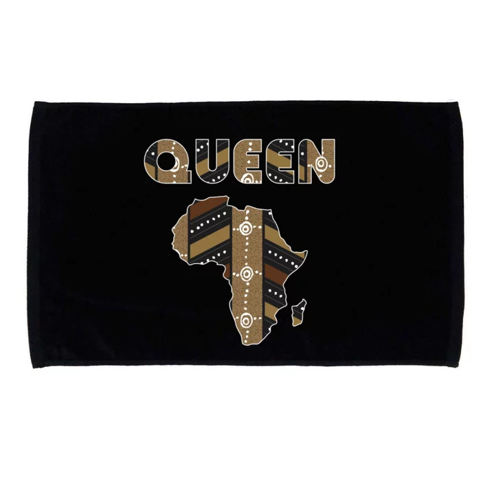 African Queen Art Pattern Africa Map Black Pride Couple Matching Microfiber Hand Towel