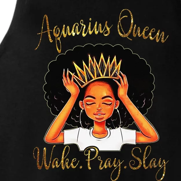 Aquarius Queens Are Born in January 20 February 18 Ladies Tri-Blend Wicking Tank