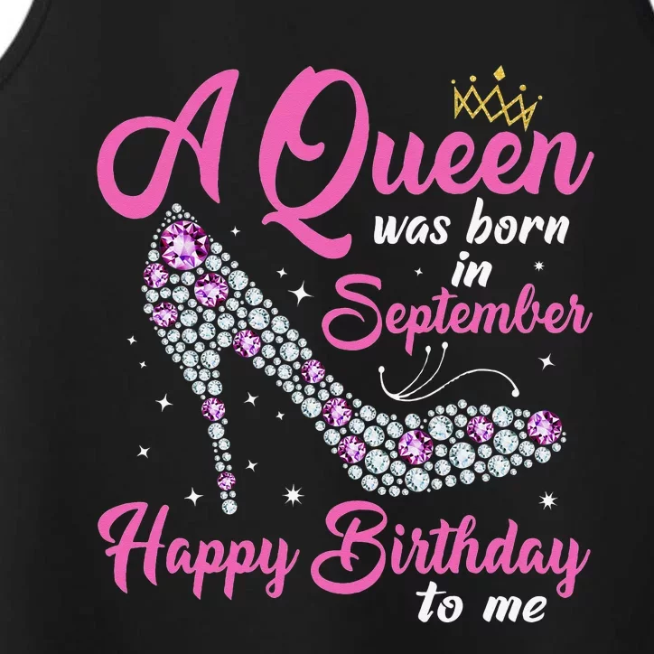 A Queens Are Born In September Birthday Gift Performance Tank