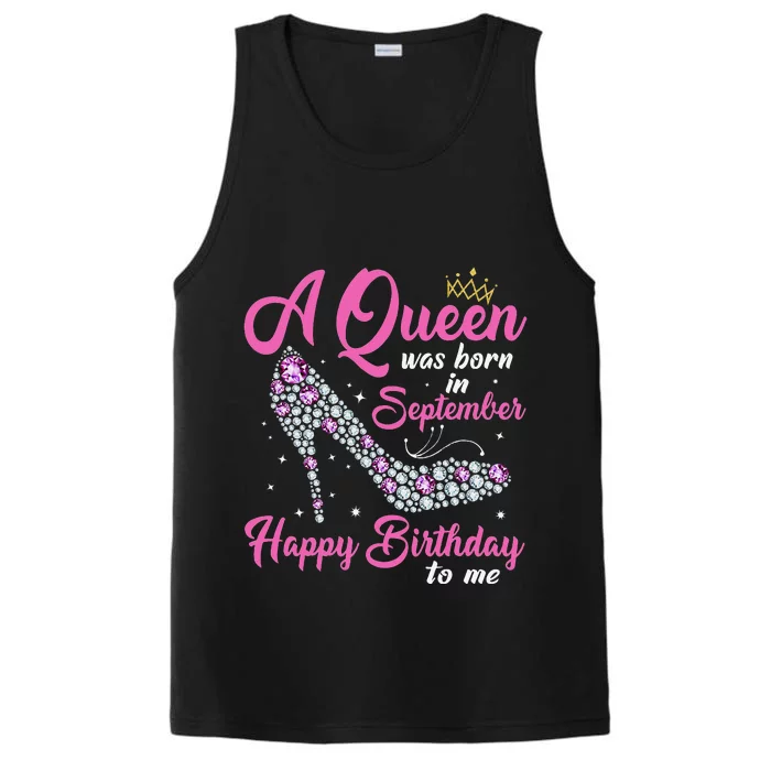 A Queens Are Born In September Birthday Gift Performance Tank