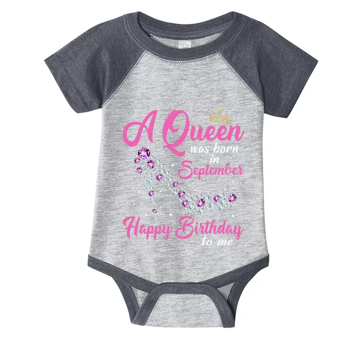 A Queens Are Born In September Birthday Gift Infant Baby Jersey Bodysuit