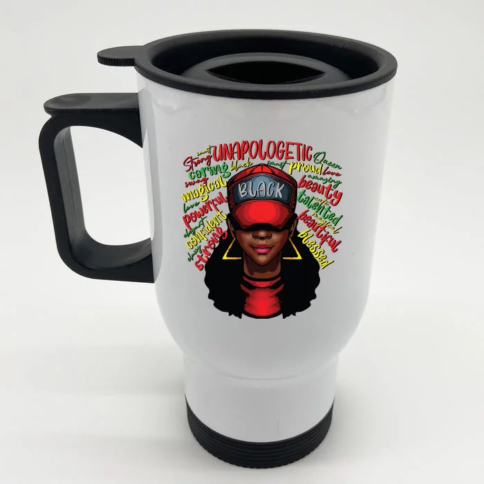 African Queen Black History Month African American Ladies Front & Back Stainless Steel Travel Mug