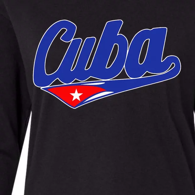 Asere Que Bola Cuban Havana Cuba Cuban Flag Baseball Womens Cotton Relaxed Long Sleeve T-Shirt