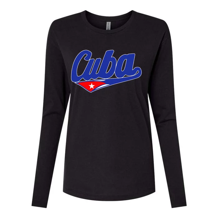 Asere Que Bola Cuban Havana Cuba Cuban Flag Baseball Womens Cotton Relaxed Long Sleeve T-Shirt