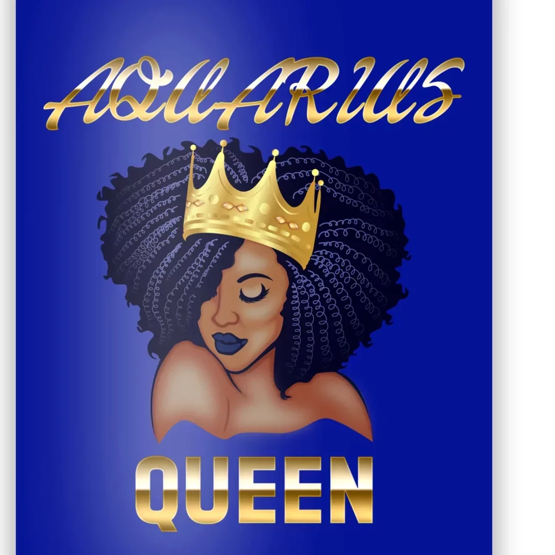 Aquarius Queen Born In Januaryfebruary Black Queen Birthday Funny Gift Poster