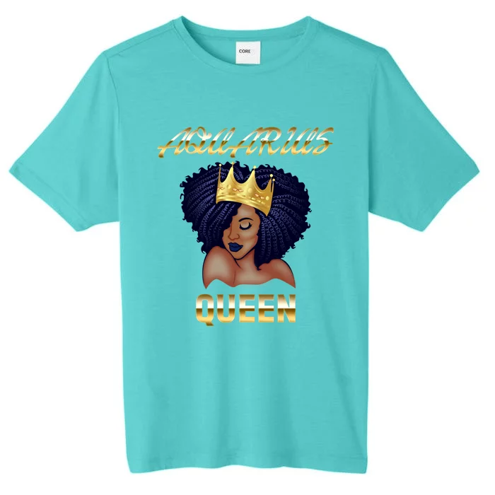 Aquarius Queen Born In Januaryfebruary Black Queen Birthday Funny Gift ChromaSoft Performance T-Shirt