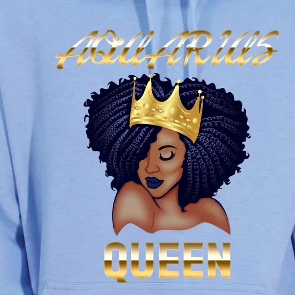 Aquarius Queen Born In Januaryfebruary Black Queen Birthday Funny Gift Unisex Surf Hoodie