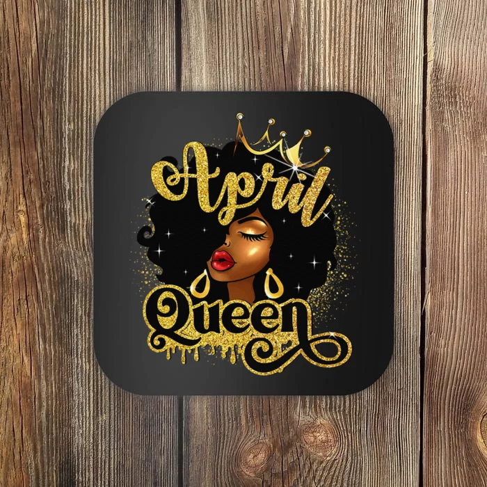 April Queen Birthday Afro African American Wo Coaster