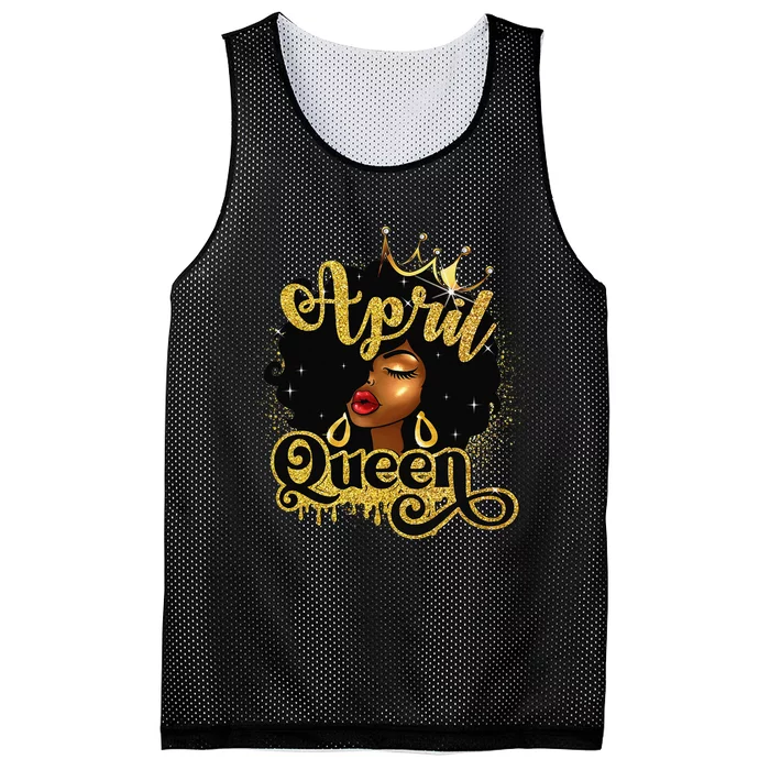 April Queen Birthday Afro African American Wo Mesh Reversible Basketball Jersey Tank