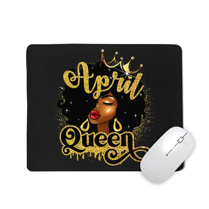 April Queen Birthday Afro African American Wo Mousepad