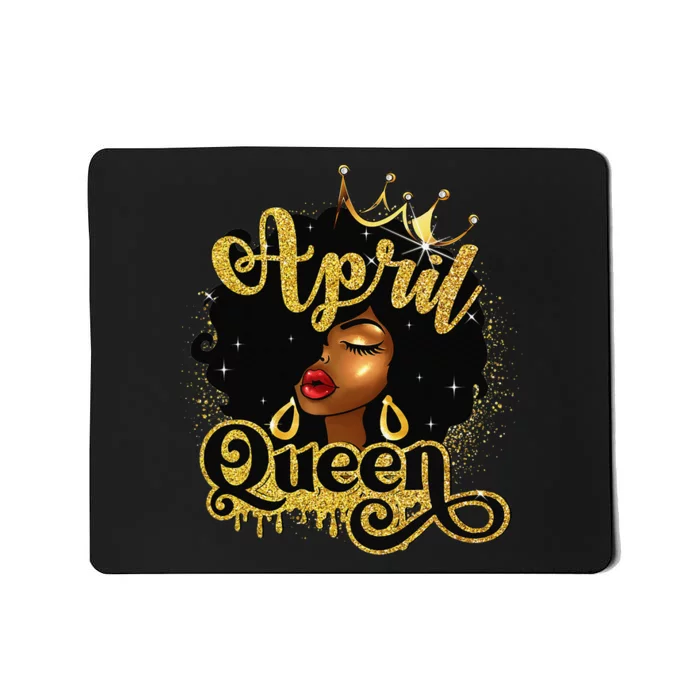 April Queen Birthday Afro African American Wo Mousepad